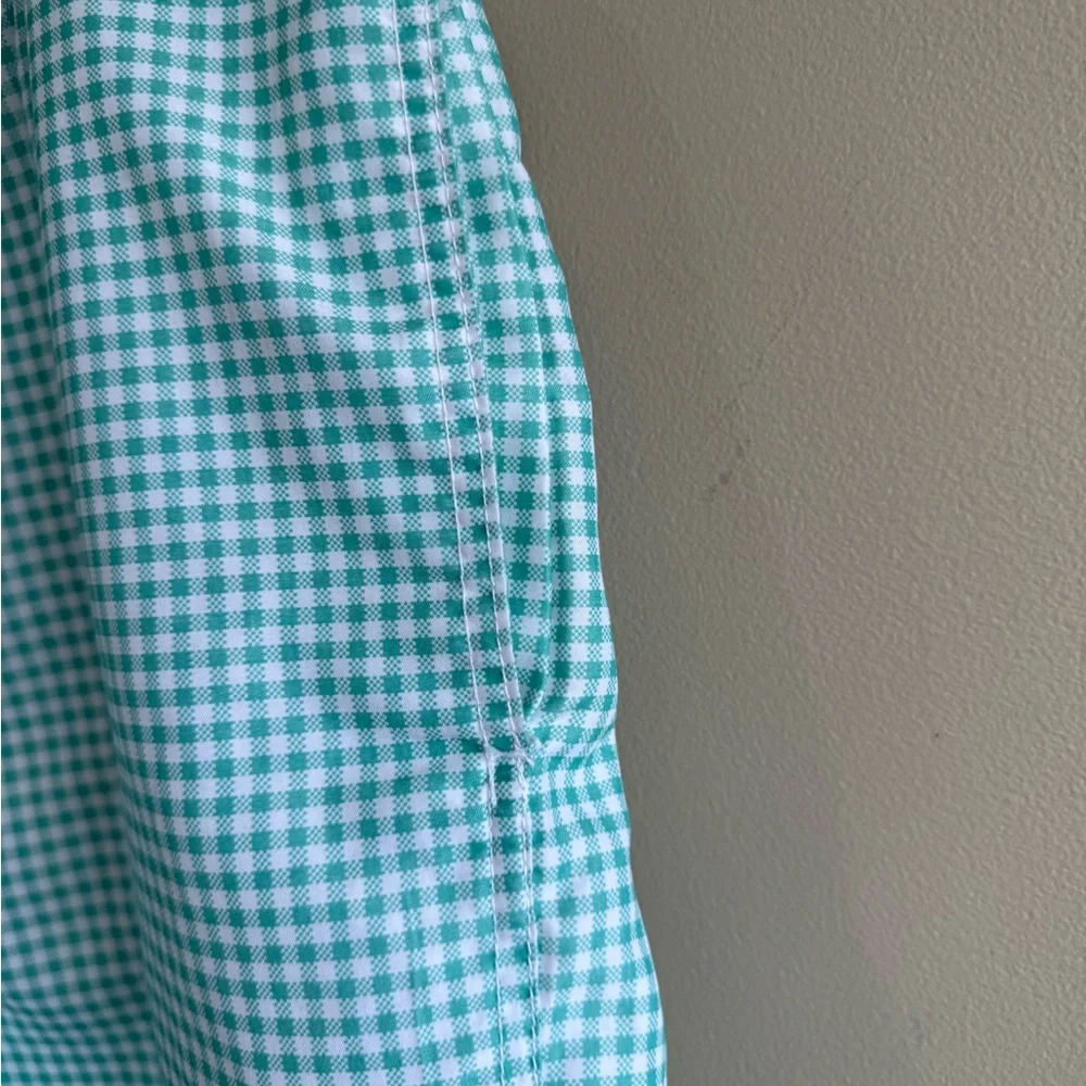Men's Green White Checkered Swim Shorts